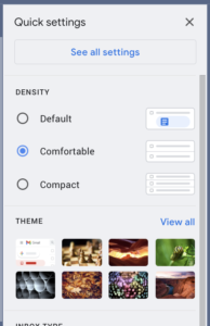 Gmail Display Density