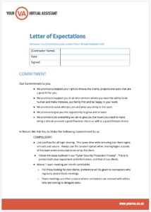 Letter of Expectations